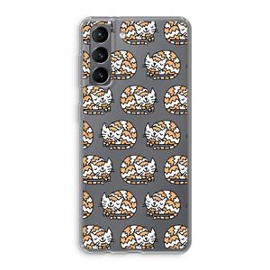 CaseCompany Slapende poes: Samsung Galaxy S21 Transparant Hoesje