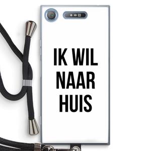 CaseCompany Ik wil naar huis: Sony Xperia XZ1 Transparant Hoesje met koord