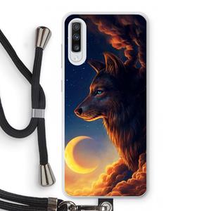 CaseCompany Night Guardian: Samsung Galaxy A70 Transparant Hoesje met koord