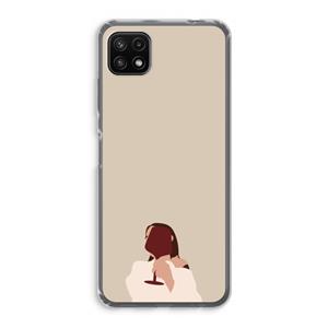 CaseCompany I drink wine: Samsung Galaxy A22 5G Transparant Hoesje