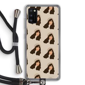 CaseCompany Bonjour mon amour: Samsung Galaxy A41 Transparant Hoesje met koord
