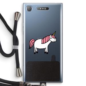 CaseCompany Eenhoorn: Sony Xperia XZ1 Transparant Hoesje met koord