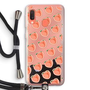 CaseCompany Just peachy: Samsung Galaxy A20e Transparant Hoesje met koord