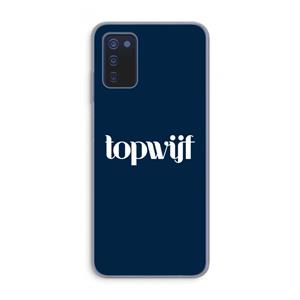 CaseCompany Topwijf Navy: Samsung Galaxy A03s Transparant Hoesje