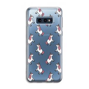 CaseCompany Eenhoorns overal: Samsung Galaxy S10e Transparant Hoesje