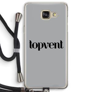 CaseCompany Topvent Grijs Zwart: Samsung Galaxy A5 (2016) Transparant Hoesje met koord