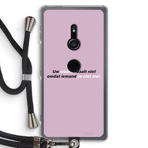 CaseCompany uw waarde daalt niet: Sony Xperia XZ2 Transparant Hoesje met koord