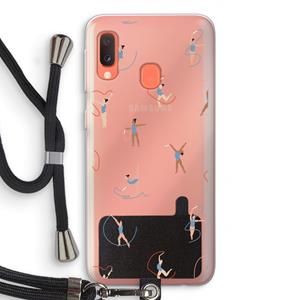 CaseCompany Dancing #3: Samsung Galaxy A20e Transparant Hoesje met koord