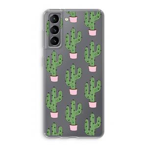 CaseCompany Cactus Lover: Samsung Galaxy S21 Transparant Hoesje