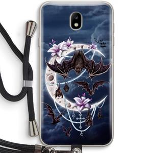 CaseCompany Vleermuizen Maan: Samsung Galaxy J7 (2017) Transparant Hoesje met koord