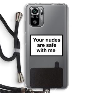 CaseCompany Safe with me: Xiaomi Redmi Note 10S Transparant Hoesje met koord