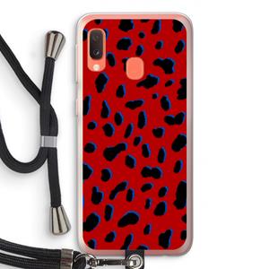 CaseCompany Red Leopard: Samsung Galaxy A20e Transparant Hoesje met koord