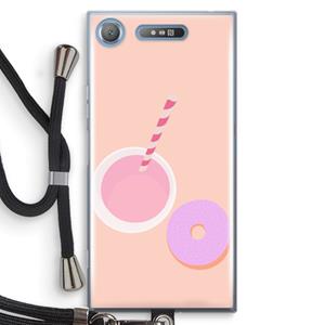 CaseCompany Donut: Sony Xperia XZ1 Transparant Hoesje met koord