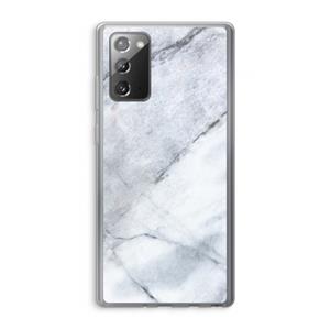CaseCompany Witte marmer: Samsung Galaxy Note 20 / Note 20 5G Transparant Hoesje