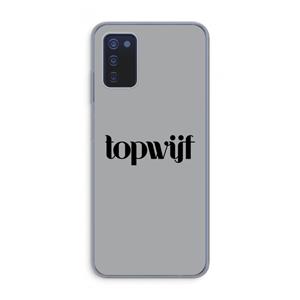 CaseCompany Topwijf Grijs Zwart: Samsung Galaxy A03s Transparant Hoesje