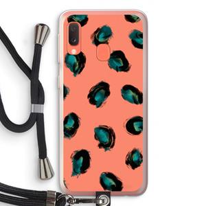 CaseCompany Pink Cheetah: Samsung Galaxy A20e Transparant Hoesje met koord