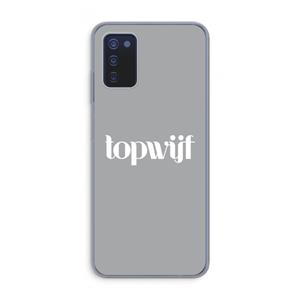 CaseCompany Topwijf Grijs Wit: Samsung Galaxy A03s Transparant Hoesje