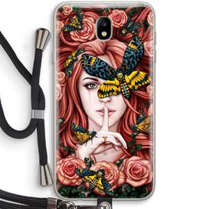 CaseCompany Lady Moth: Samsung Galaxy J7 (2017) Transparant Hoesje met koord