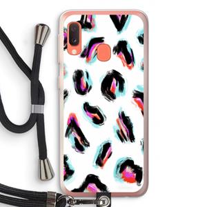 CaseCompany Cheetah color: Samsung Galaxy A20e Transparant Hoesje met koord