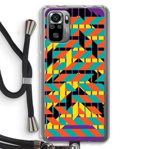 CaseCompany Skew Bee 2: Xiaomi Redmi Note 10S Transparant Hoesje met koord