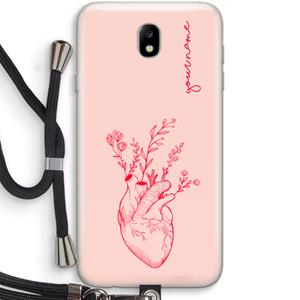 CaseCompany Blooming Heart: Samsung Galaxy J7 (2017) Transparant Hoesje met koord