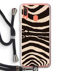 CaseCompany Arizona Zebra: Samsung Galaxy A20e Transparant Hoesje met koord