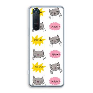 CaseCompany Meow: Sony Xperia 5 II Transparant Hoesje