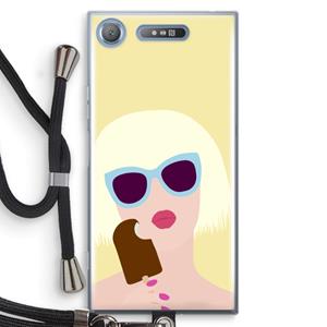 CaseCompany Ice cream: Sony Xperia XZ1 Transparant Hoesje met koord