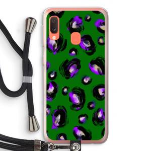 CaseCompany Green Cheetah: Samsung Galaxy A20e Transparant Hoesje met koord