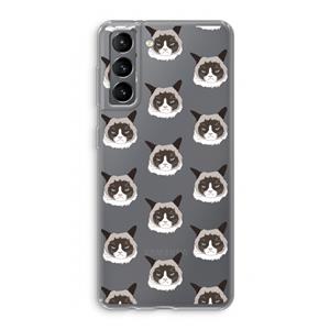 CaseCompany It's a Purrr Case: Samsung Galaxy S21 Transparant Hoesje