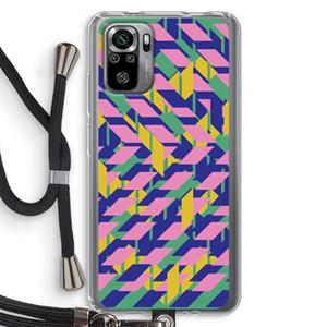 CaseCompany Skew Blush 1: Xiaomi Redmi Note 10S Transparant Hoesje met koord