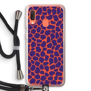 CaseCompany Purple Giraffe: Samsung Galaxy A20e Transparant Hoesje met koord
