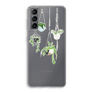 CaseCompany Hang In There: Samsung Galaxy S21 Transparant Hoesje