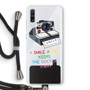 CaseCompany Smile: Samsung Galaxy A70 Transparant Hoesje met koord