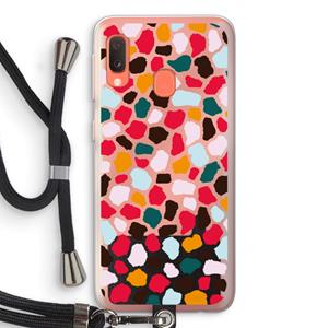 CaseCompany Colored Giraffe: Samsung Galaxy A20e Transparant Hoesje met koord