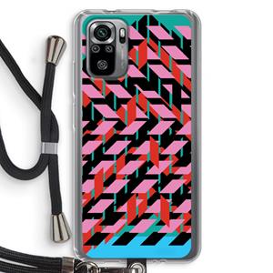 CaseCompany Skew Blush 2: Xiaomi Redmi Note 10S Transparant Hoesje met koord