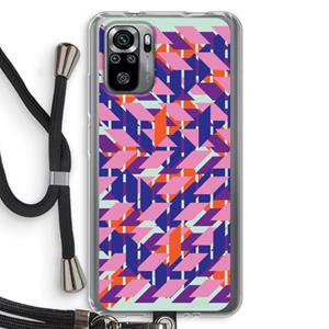 CaseCompany Skew Blush 3: Xiaomi Redmi Note 10S Transparant Hoesje met koord