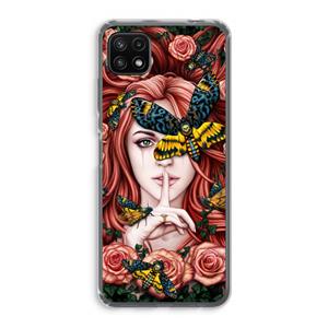 CaseCompany Lady Moth: Samsung Galaxy A22 5G Transparant Hoesje