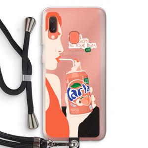 CaseCompany Peach please!: Samsung Galaxy A20e Transparant Hoesje met koord