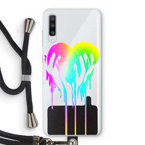CaseCompany Hold My Heart: Samsung Galaxy A70 Transparant Hoesje met koord