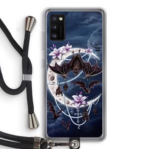 CaseCompany Vleermuizen Maan: Samsung Galaxy A41 Transparant Hoesje met koord