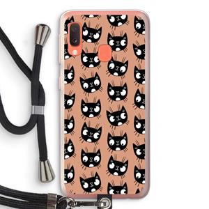 CaseCompany Kat: Samsung Galaxy A20e Transparant Hoesje met koord