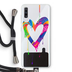 CaseCompany Melts My Heart: Samsung Galaxy A70 Transparant Hoesje met koord
