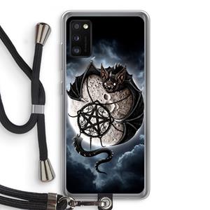 CaseCompany Volle maan: Samsung Galaxy A41 Transparant Hoesje met koord