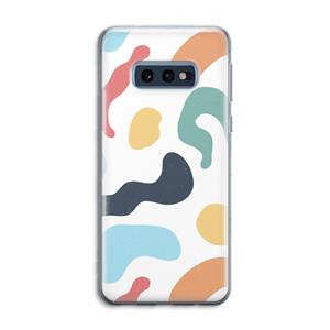 CaseCompany Memphis Shapes Blue: Samsung Galaxy S10e Transparant Hoesje