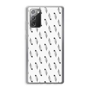CaseCompany Pluimen: Samsung Galaxy Note 20 / Note 20 5G Transparant Hoesje