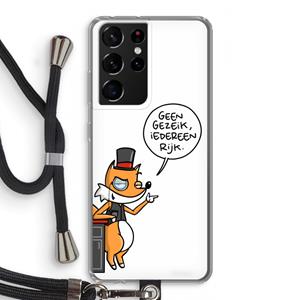 CaseCompany Geen Gezeik: Samsung Galaxy S21 Ultra Transparant Hoesje met koord