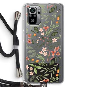 CaseCompany Sweet little flowers: Xiaomi Redmi Note 10S Transparant Hoesje met koord