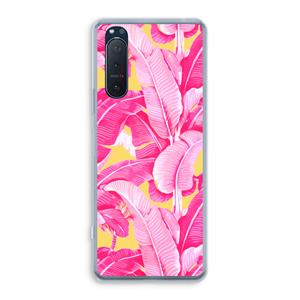 CaseCompany Pink Banana: Sony Xperia 5 II Transparant Hoesje