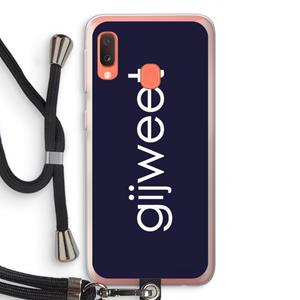 CaseCompany Gijweet: Samsung Galaxy A20e Transparant Hoesje met koord